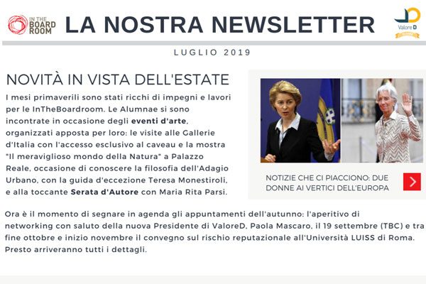 Newsletter – luglio 2019